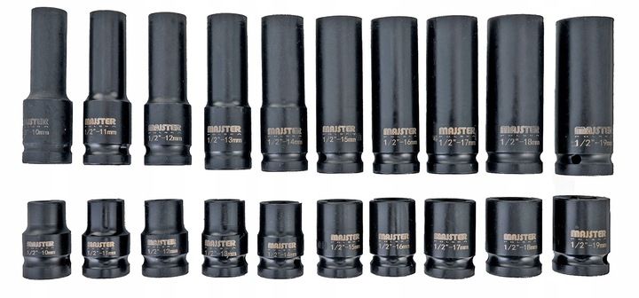 Nasadki Udarowe Zestaw Nasadek Udarowych 1/2 Długie I Krótkie 20el 10-