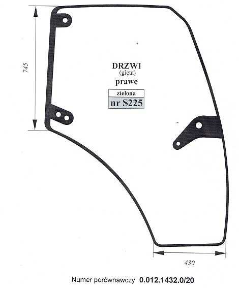 szyba do Deutz-Fahr 5150, ,Lamborghini,Same drzwi S 224 S 225
