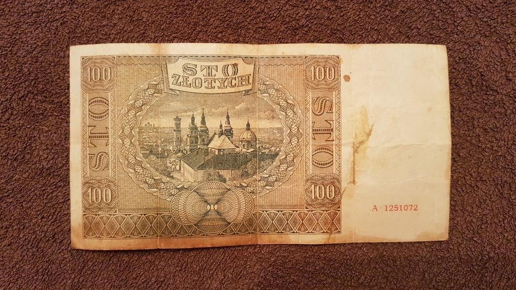 Banknot 100zł, 1 sierpnia 1941r,