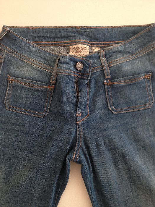 Calças Ganga Jeans Boca de Sino Mango Senhora