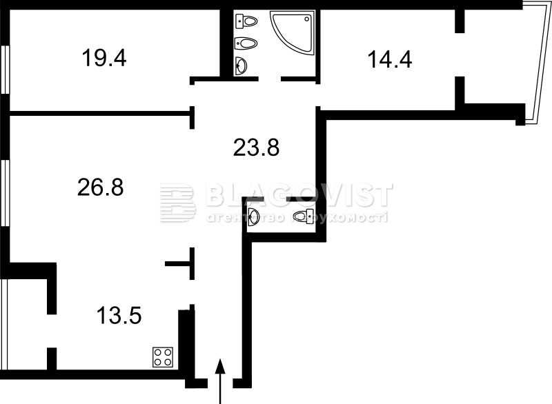 Продаж (3к=112м2) Ковпака 17 Центр ст.М - "Палац "Україна"