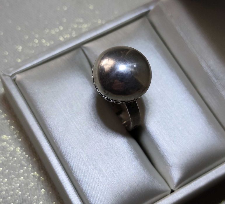 Warmet Orno kopułka srebrny stary pierścionek PRL 19 / 20