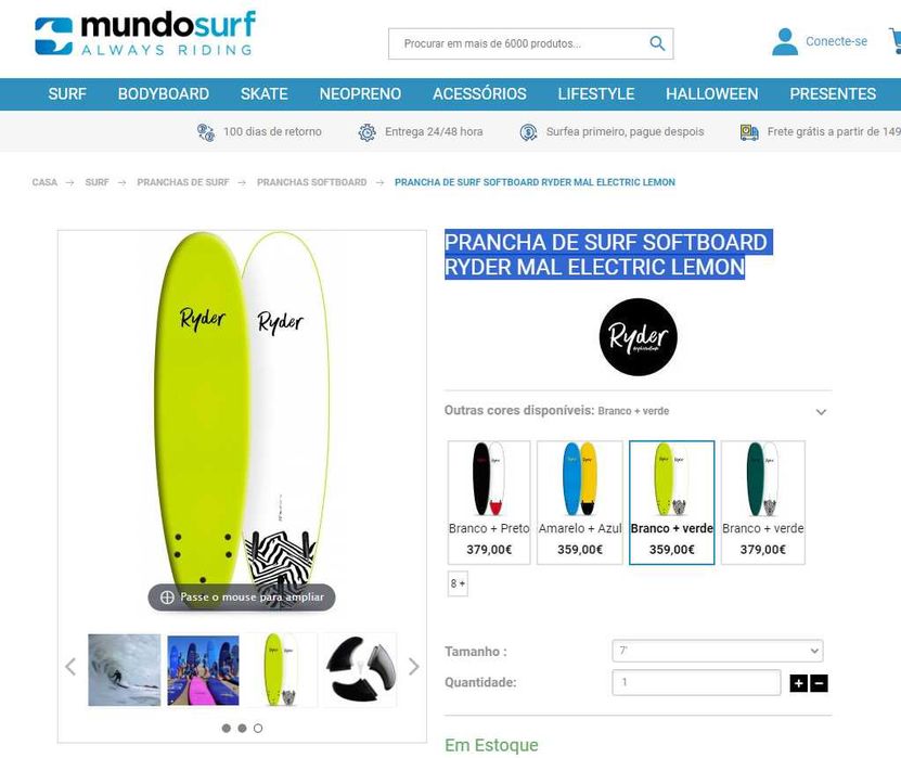 Malibu 8 evolution funboard nsp torq FCS prancha de surf