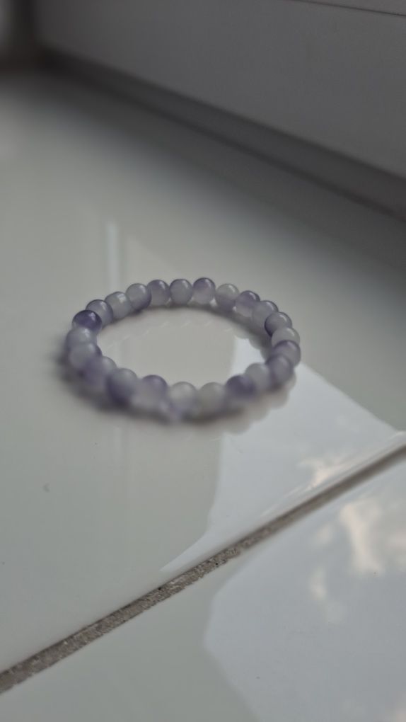 Bransoletka fioletowa handmade.