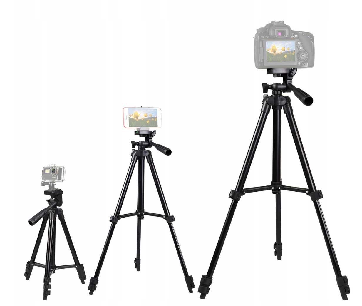 STATYW NA APARAT telefon stojak tripod 103cm uchwyt do zdjęć z pilotem