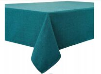 Obrus Plamoodporny Wodoodporny Z Grubego Lnu Niebieski 120cm x 160cm