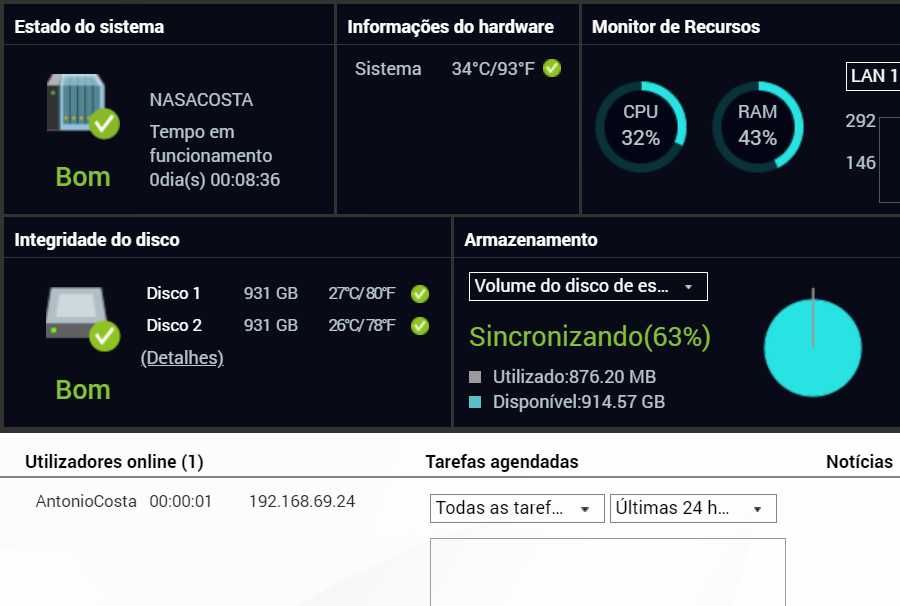 Vendo Nas QNAP TS 220 com 2 Discos 1TB Cada