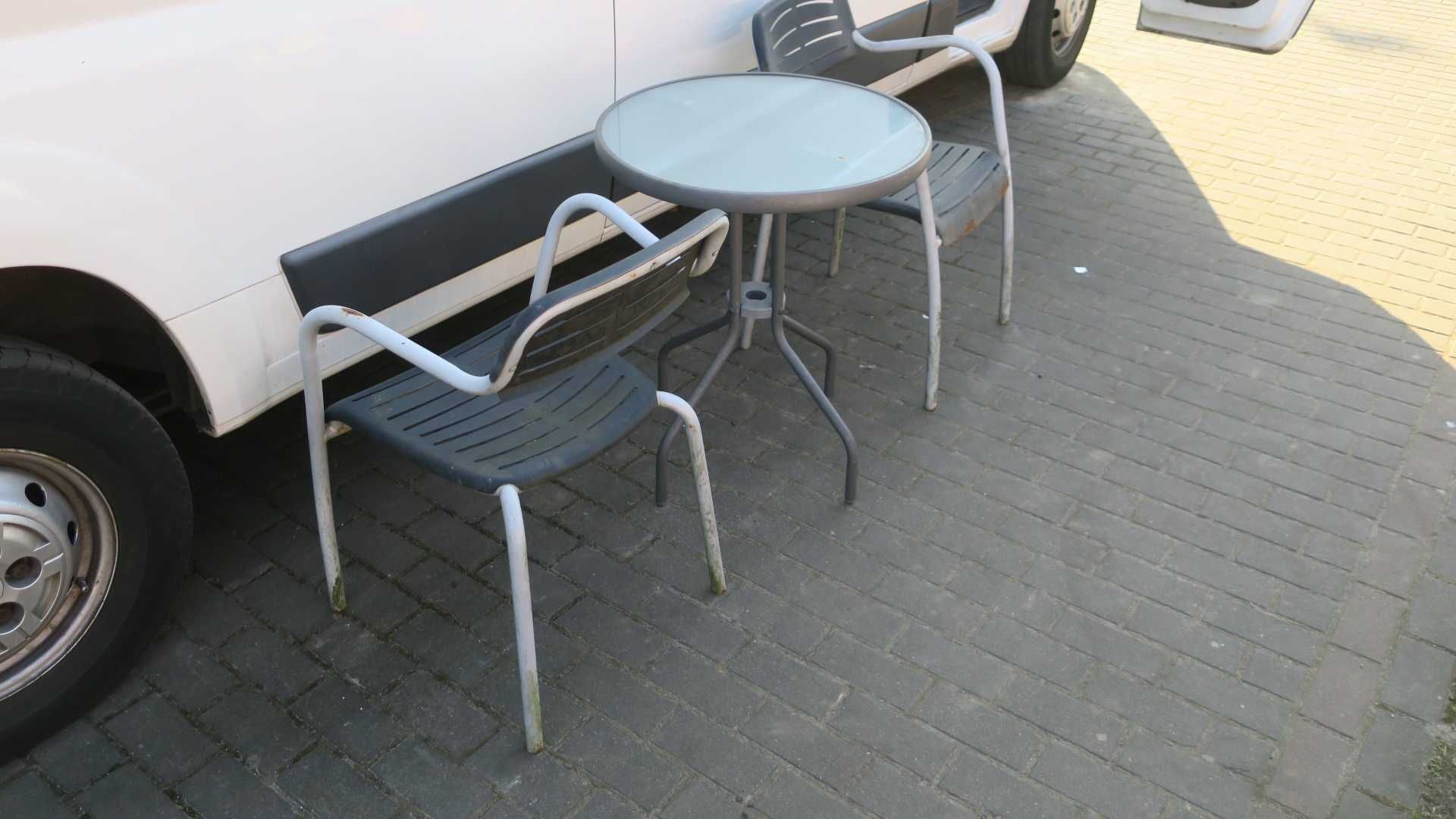 Stół plus 2 krzesła ogrodowe balkonowe