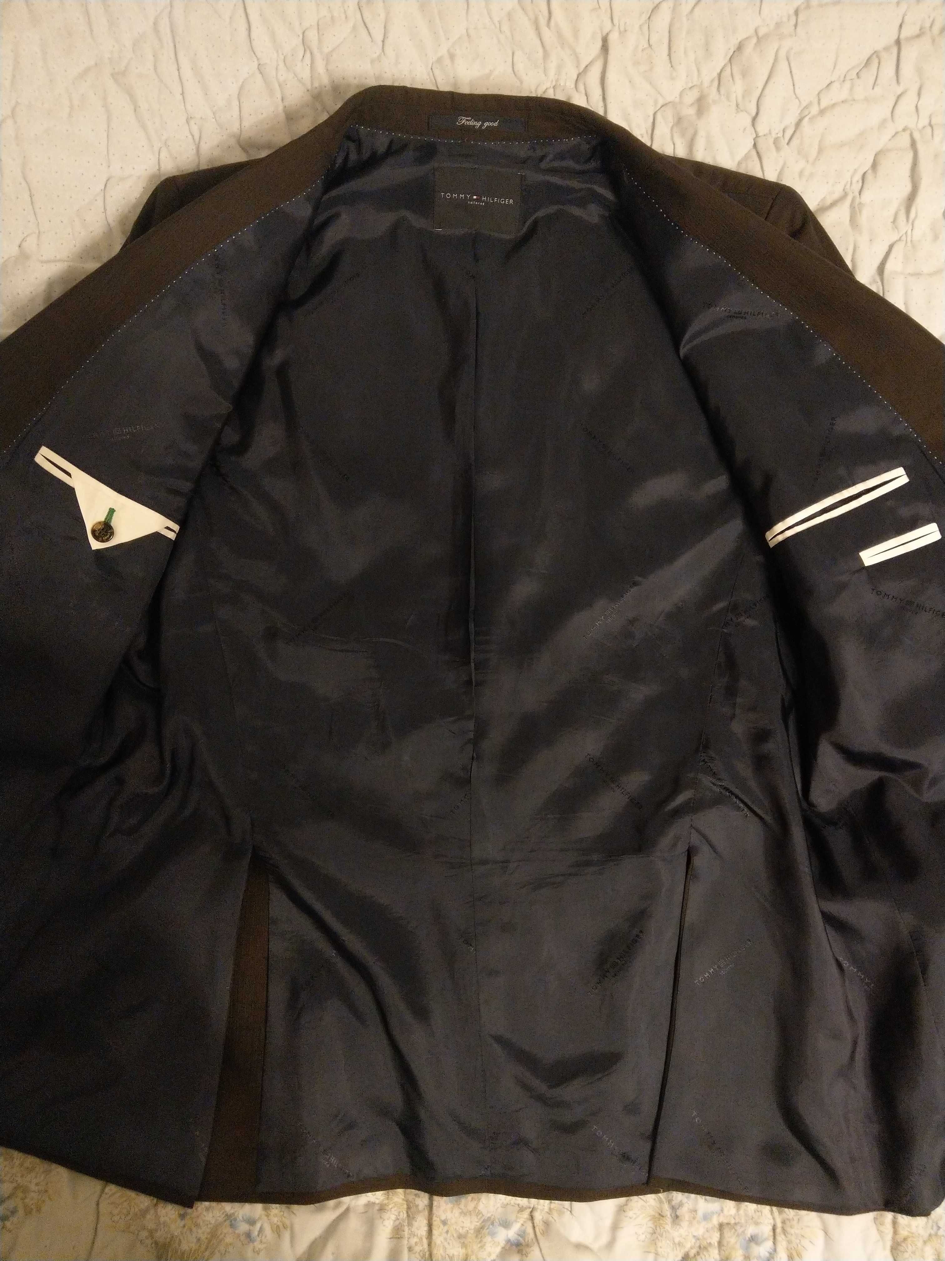 Nowa Tommy Hilfiger elegancka marynarka brazowa meska 100% welna
