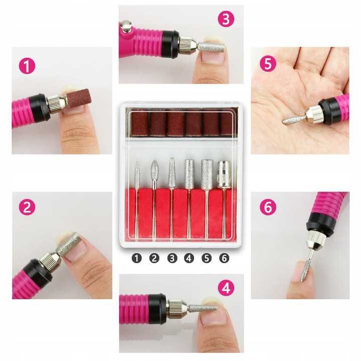 Frezarka do paznokci zestaw frezów frezy manicure f