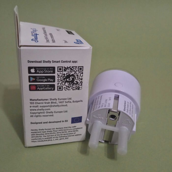 Розумна розетка Shelly Plug S Gen3 12 А