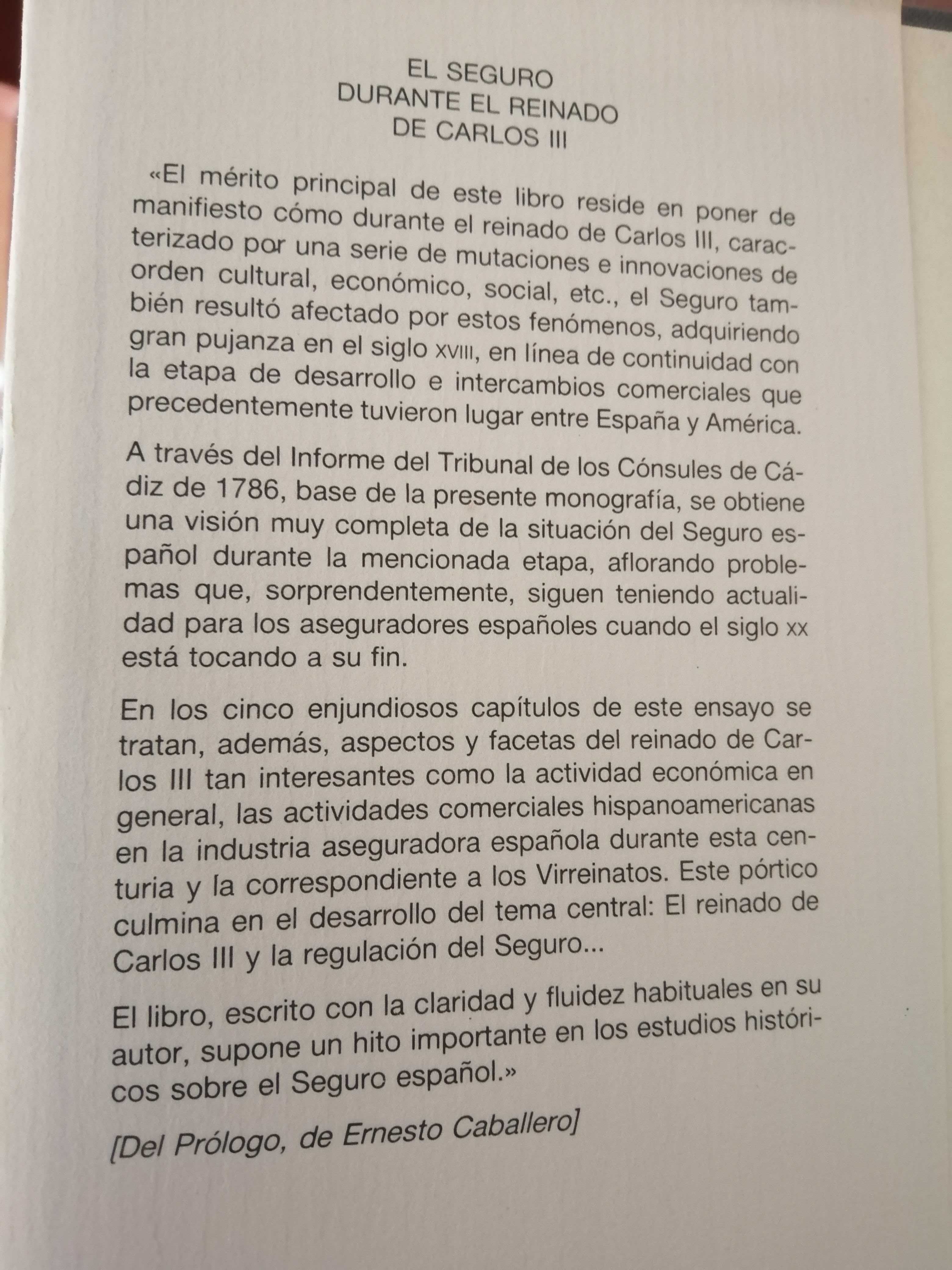 El Seguro Durante El Reinado de Carlos III (Manuel Maestro)