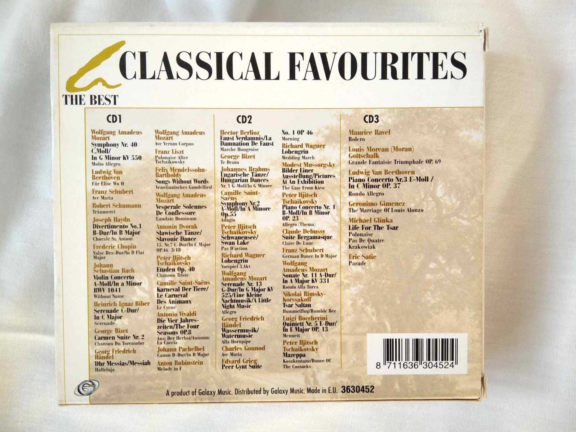 Mozart,Beethoven,Schubert,Ravel,Haydn,Chopin,Bach,Vivaldi - 3CD