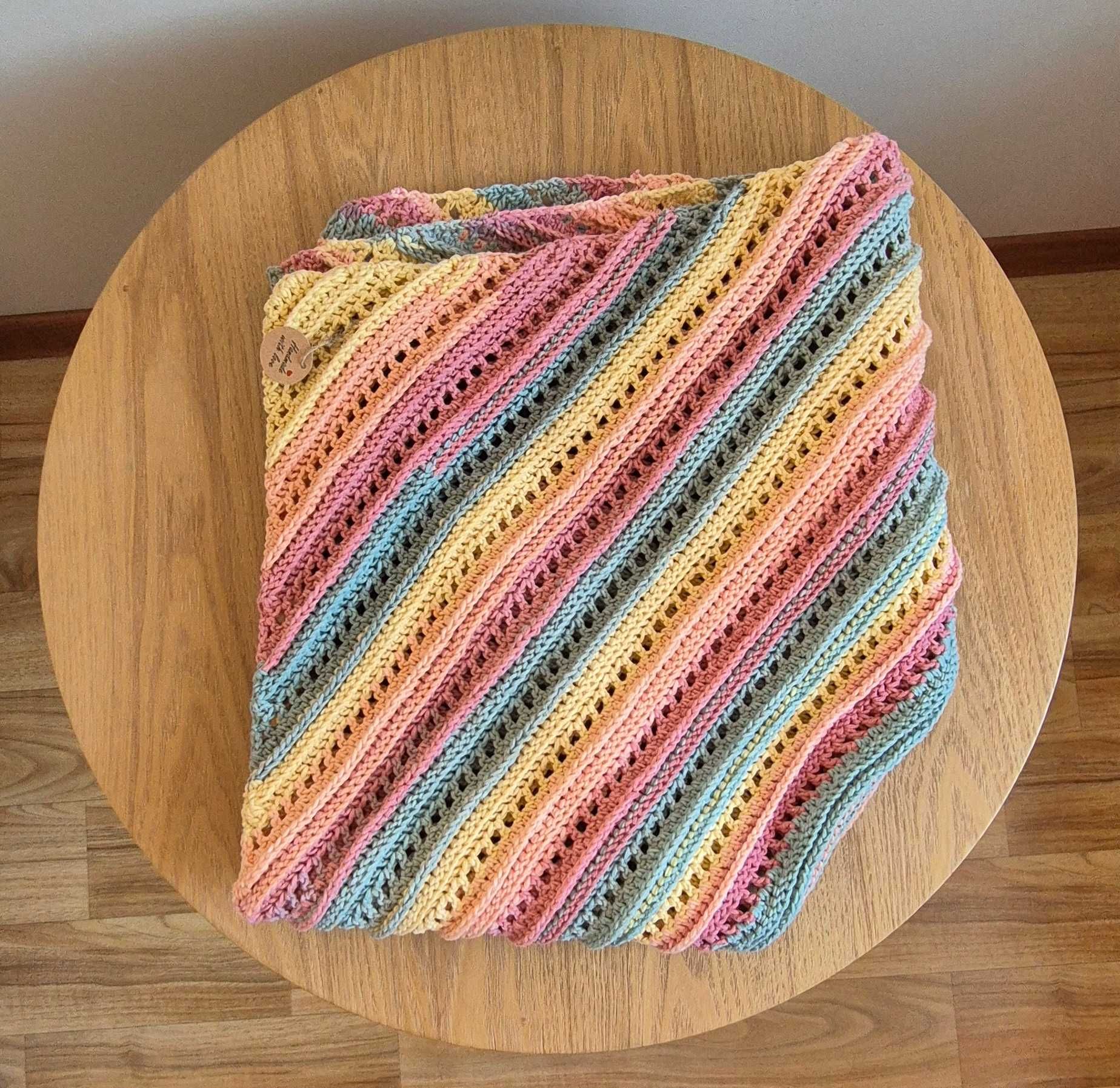 Kolorowa chusta na lato, pareo na plażę - Handmade