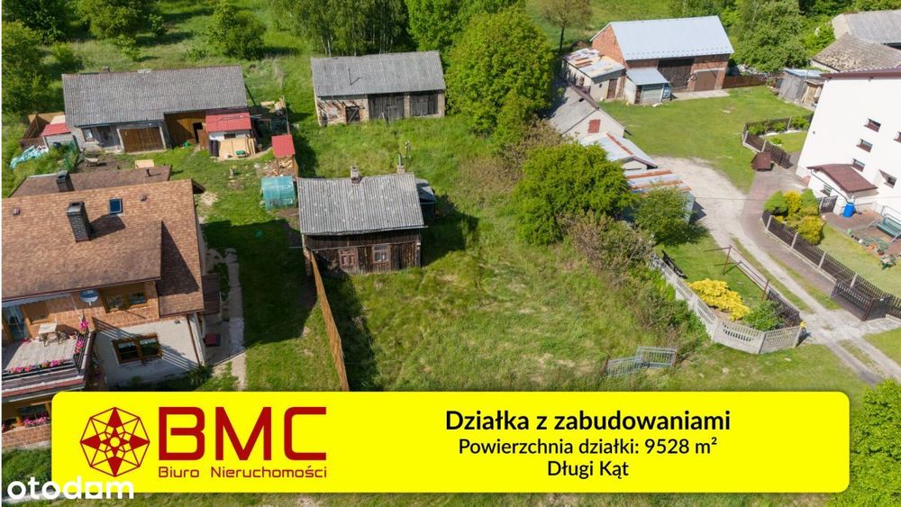 Działka 0,95ha  + dom+ stodoła Woda Prąd Długi Kąt