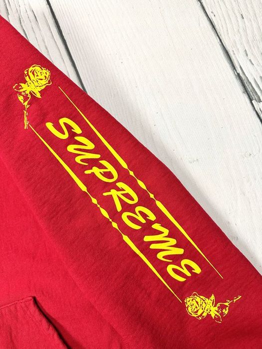 Supreme Fw16 Red Rose Bluza z Kapturem Hoodie Męska Logowana r. L