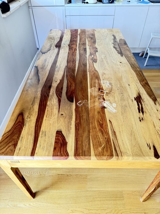 Stół z litego drewna 203x100 cm w jednym kawałku