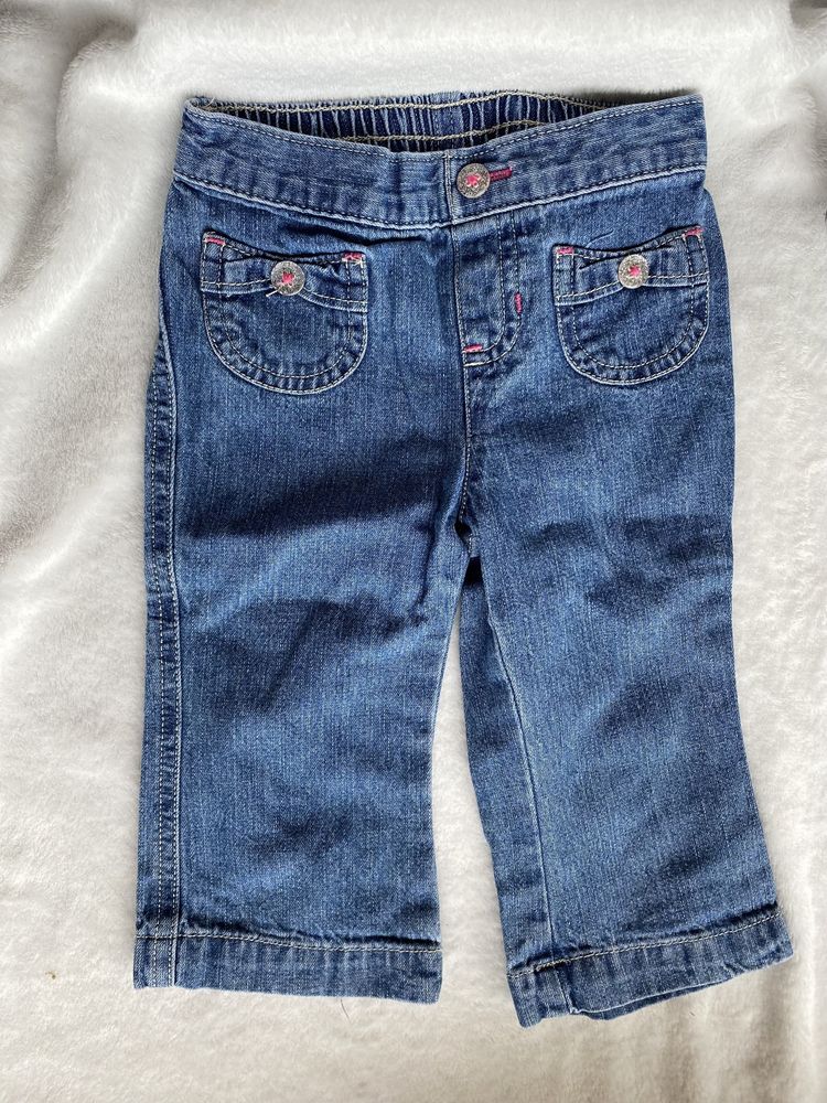 Spodnie jeans Jumping Beans 12 miesiecy / 74-80 z uroczymi guziczkami