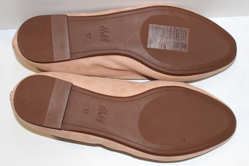 H&M balerinki 37 jasnoróżowe brzoskwiniowe pudrowe beżowe Sylwester