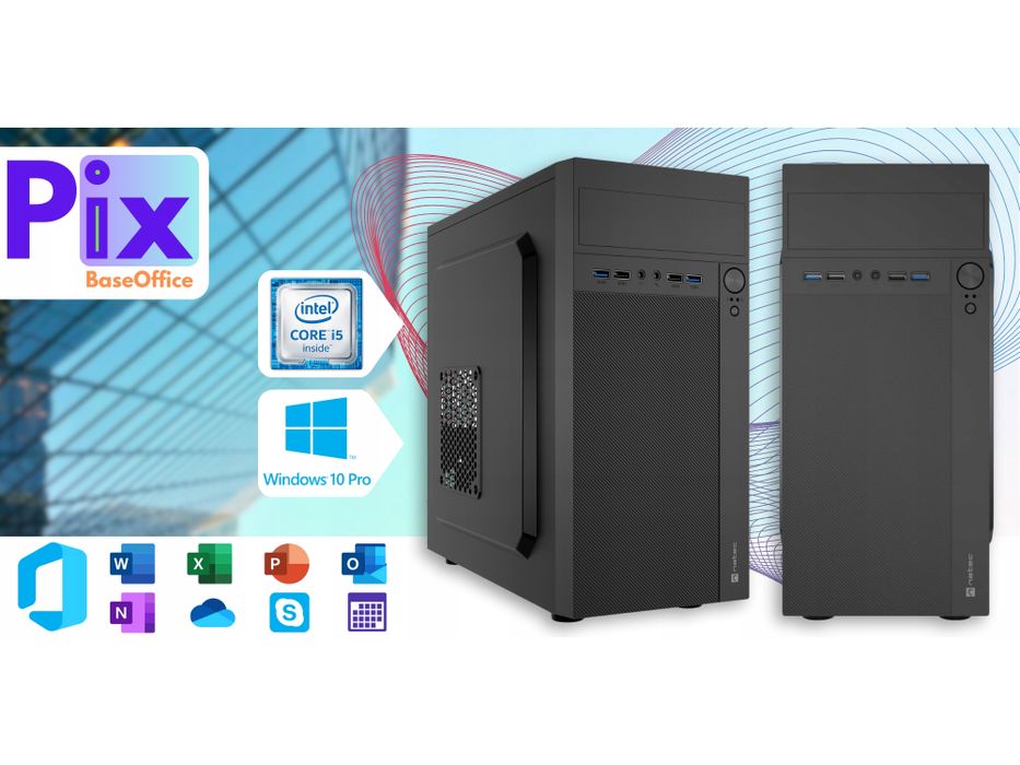 komputer stacjonarny pix baseoffice v1 i5 16gb 256ssd win10 pro mocny