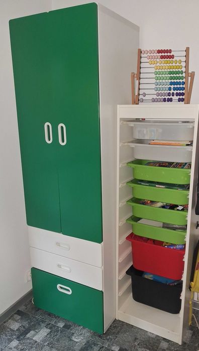 Szafa SMASTAD zielono-biała