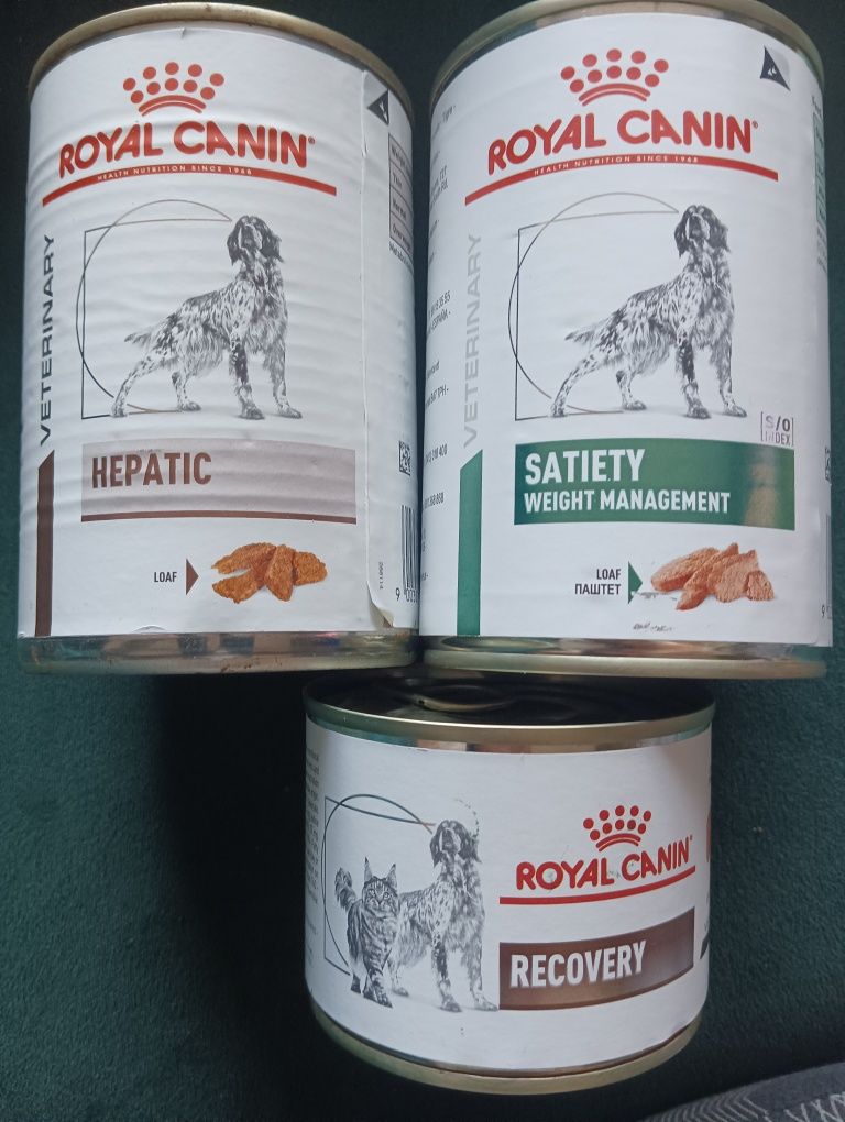 Puszki karma dla psa Royal Canin zestaw Satiety Hepatic Rewcovery