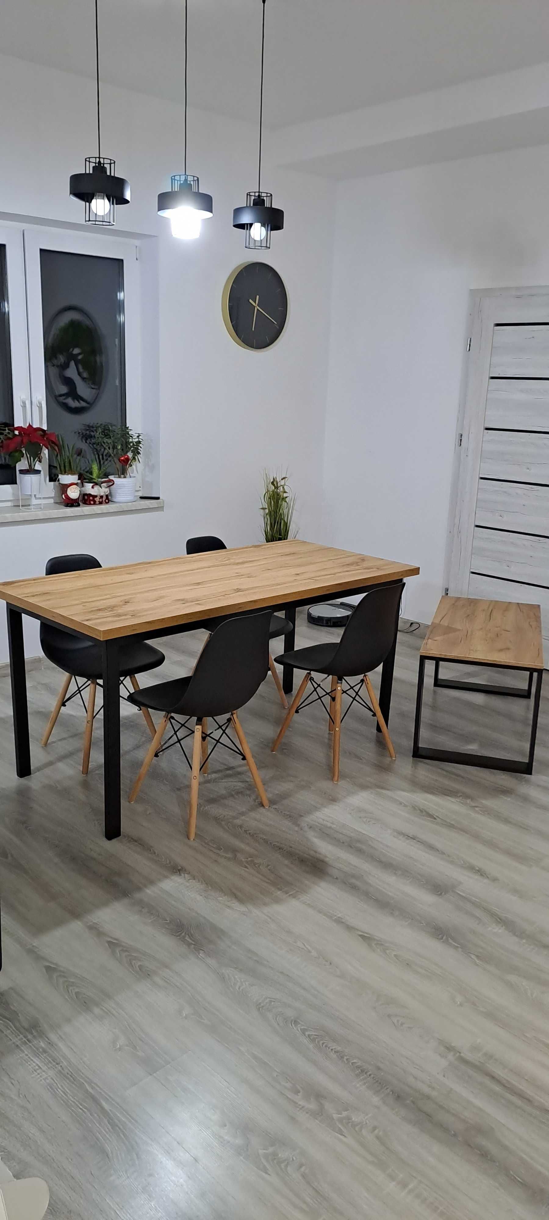 Stół do jadalni + stolik kawowy Nowy Zestaw mega stal loft