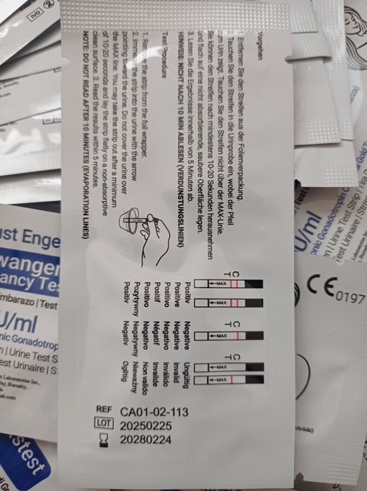 Test ciążowy 10 mlU/ml wczesna ciąża duża czułość
