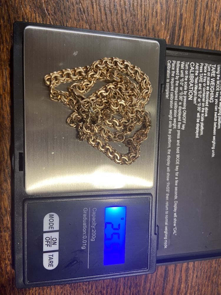 Lańcuszek damski złoto 3 próba 0,585 waga 25,56 gram