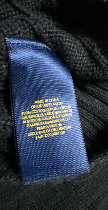 Вязаный Свитер Polo Ralph Lauren Оригинал Идеал XXL Черный