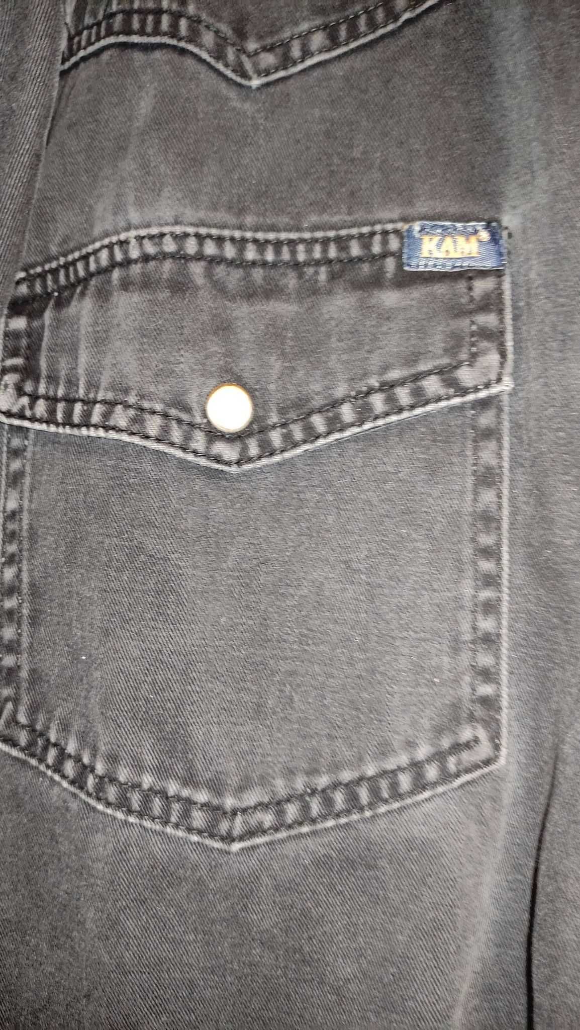 Koszula Męska na Długi Rękaw Jeans