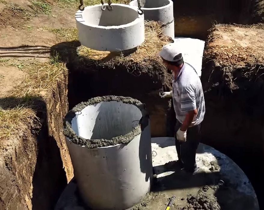 Каналізація септик із ЗБВ кілець монтаж за день 5/8/12 м3