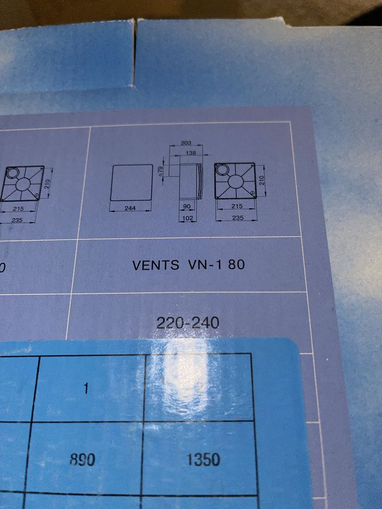 Vents VN-1A 80K Центробіжний вентилятор
