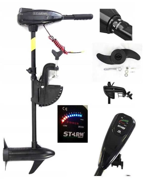 Silnik zaburtowy elektryczny STORM N60 60 lbs do łódki pontonu
