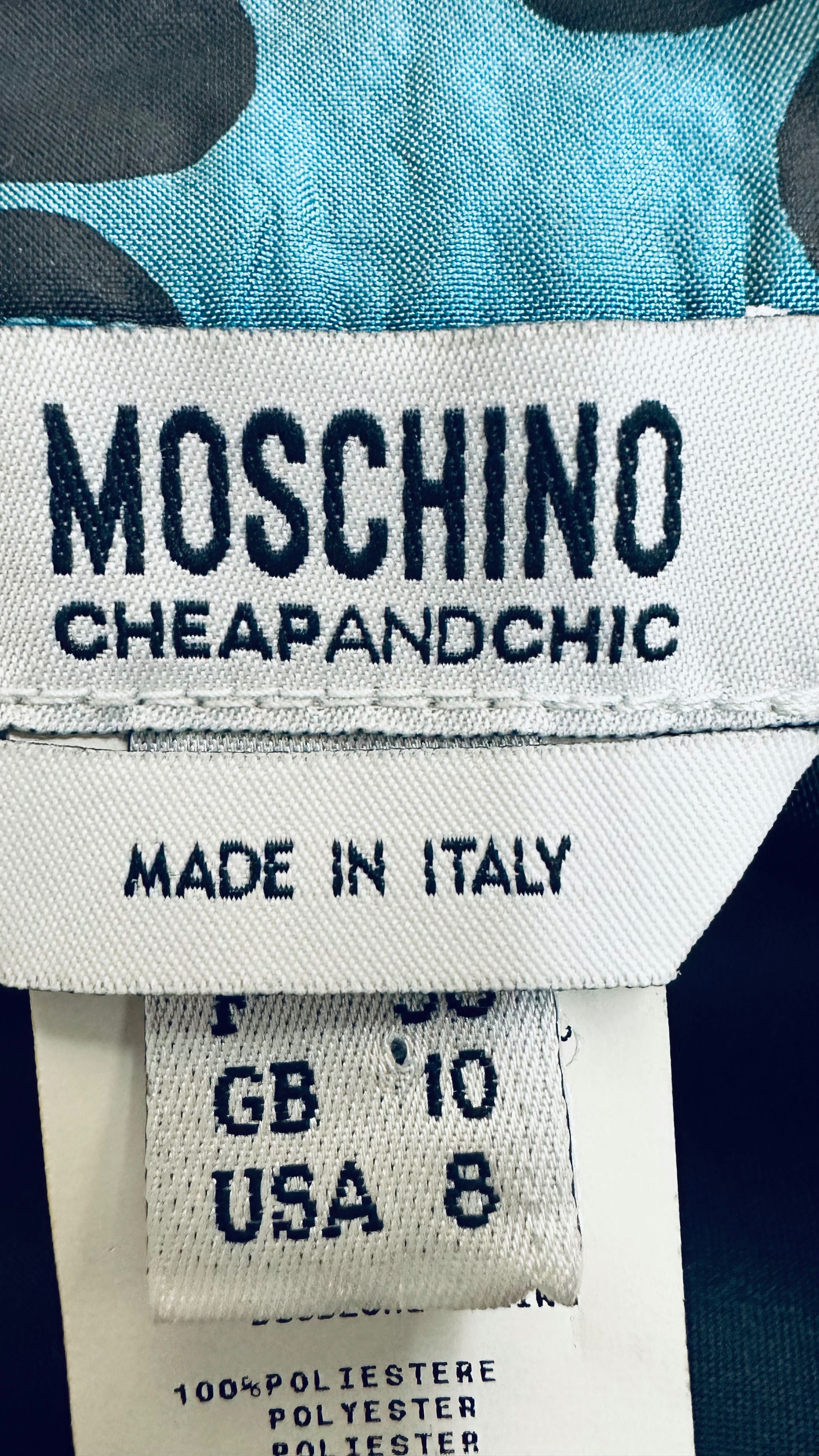 MOSCHINO шовкова вінтажна спідниця блакитна в горох літня юбка шелк SМ