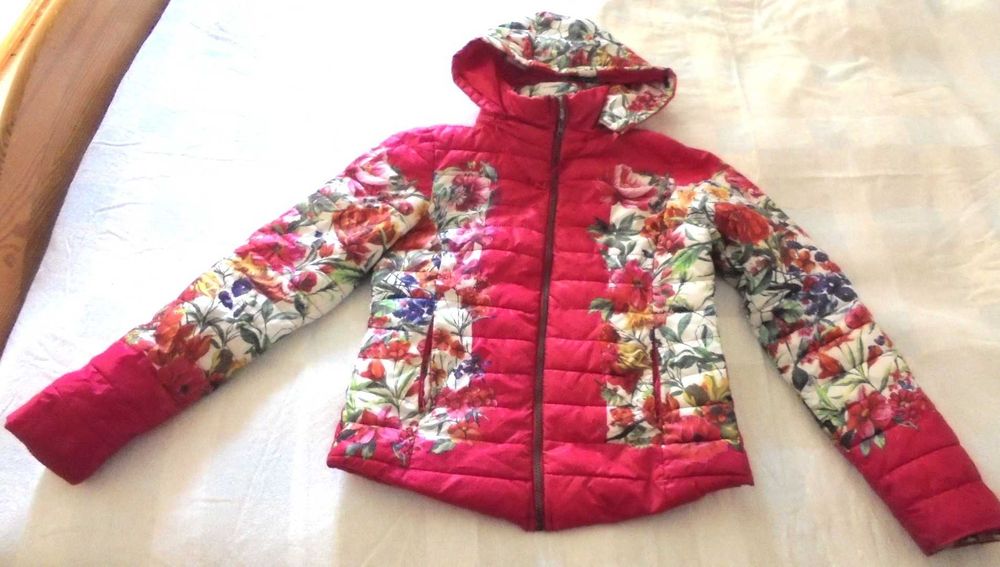 Kurtka damska pikowana wzór fuksja