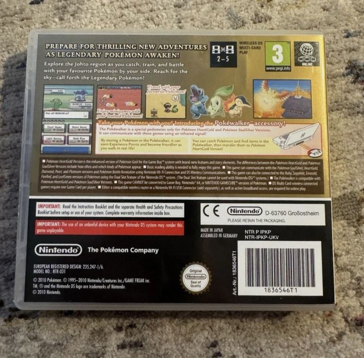 Gra Pokemon HeartGold Nintendo DS komplet