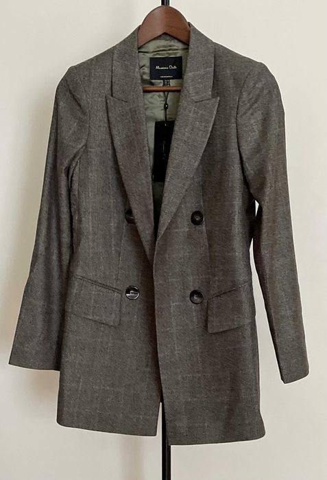 Garnitur damski Massimo Dutti wełna-marynarka i spodnie,nowy,rozm.34.