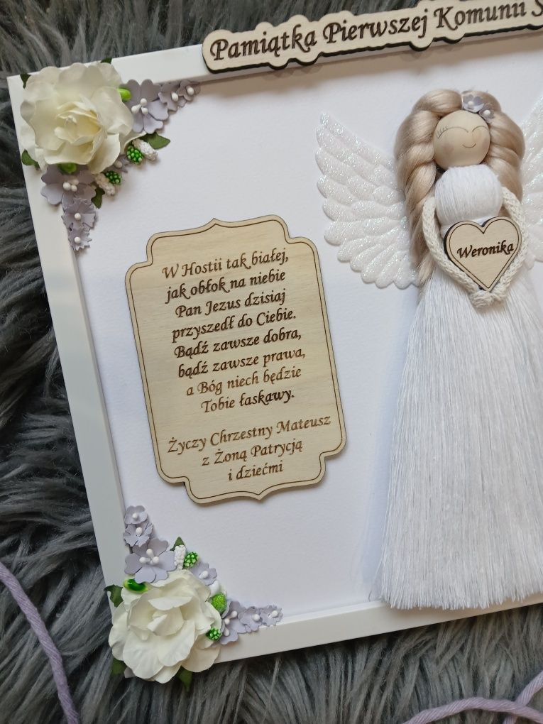 Pamiątka pierwszej komunii prezent na komunię aniołek