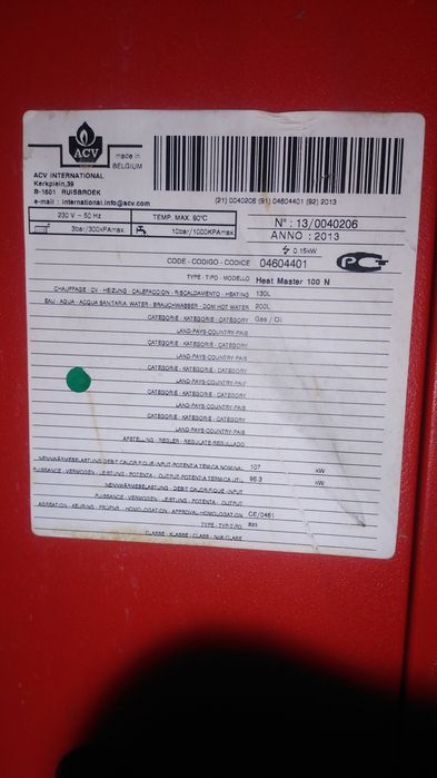 Piec ACV z palnikiem gazowym