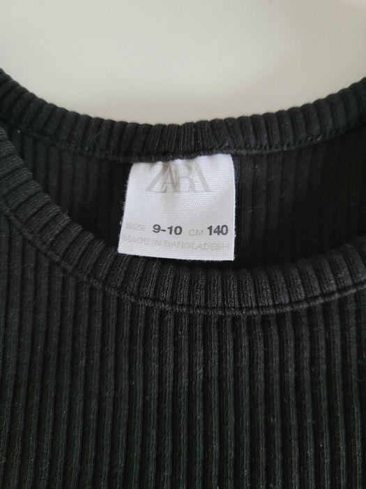 Prążkowany black top ZARA r. 140