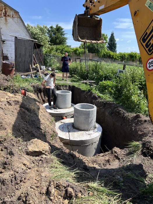 Септик під ключ,Каналізація Вигрібна яма копка траншей кільця бетонні