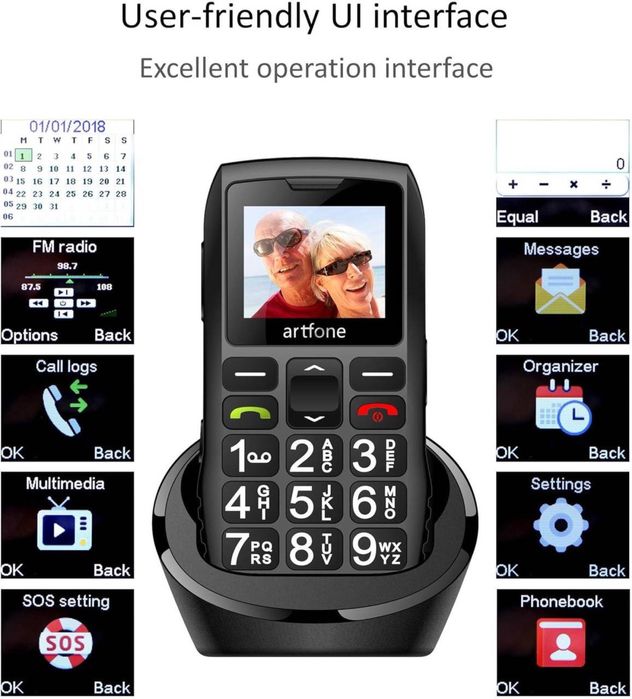 Мобільний телефон Artfone c1 + бабушкафон з великими кнопками