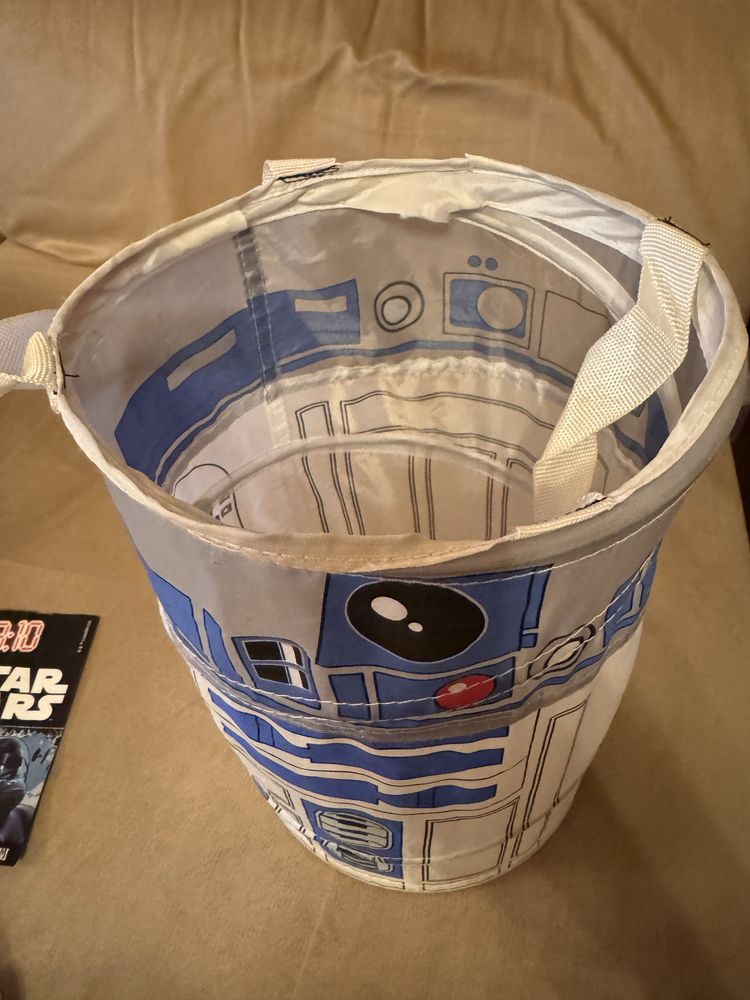 Relogio despertador e balde de tecido Star Wars R2 D2