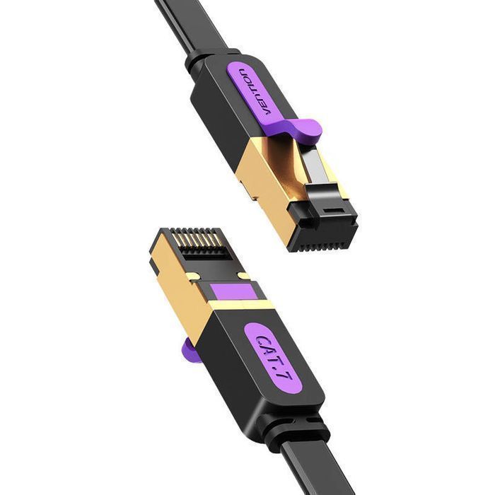 Płaski Utp Czarny Cat7 Vention Rj45 Sieciowy Icabk Ethernet 10Gbps