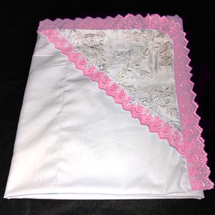 Крижмо покривало подвійне з вишивкою дитяче накидка хрестильна в храм