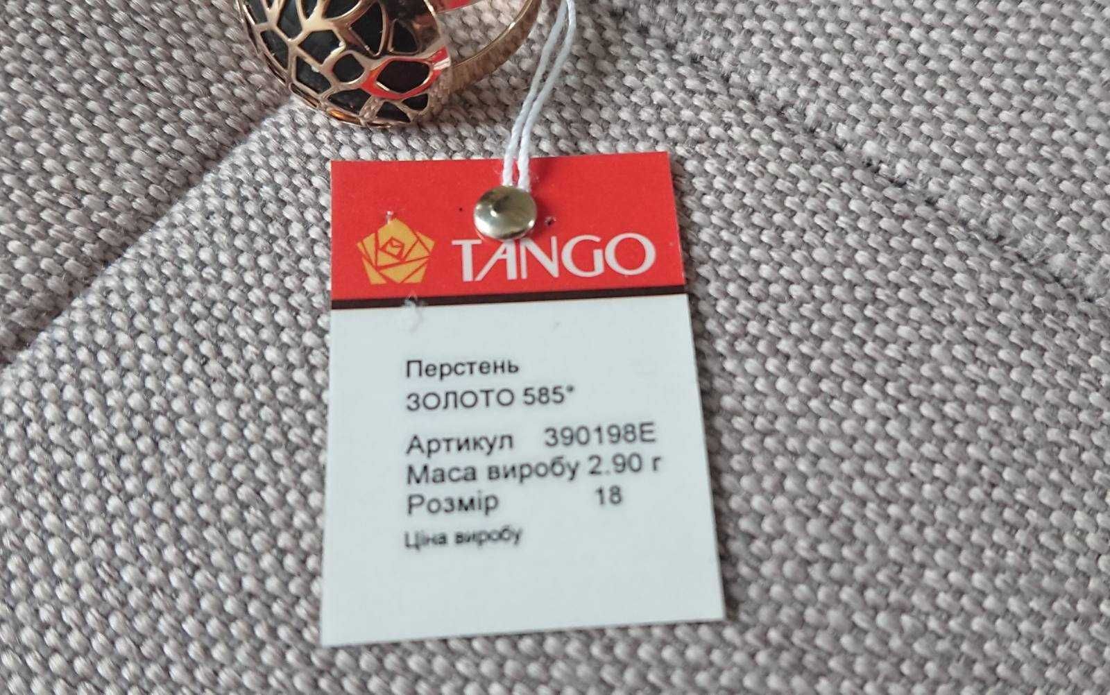 каблучка Танго Tango золото чорна емаль кольцо эмаль