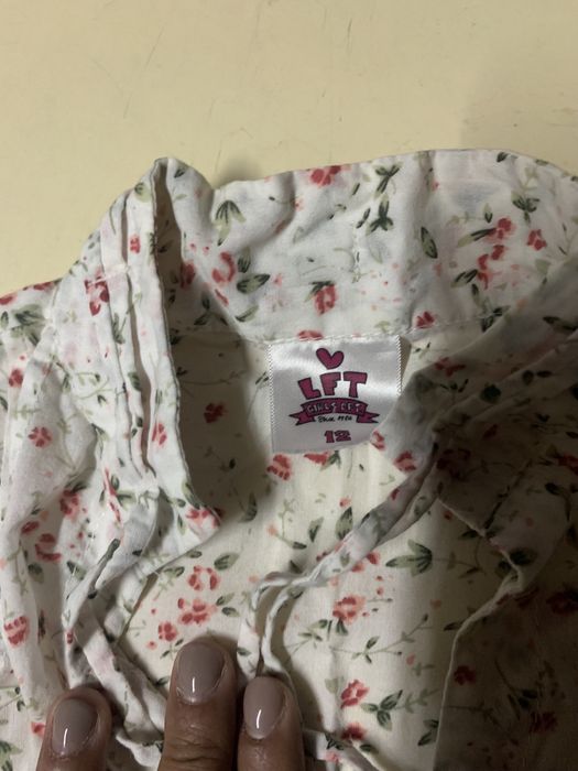 Camisa criança rapariga “Lefties” 12 anos bege padrão floral
