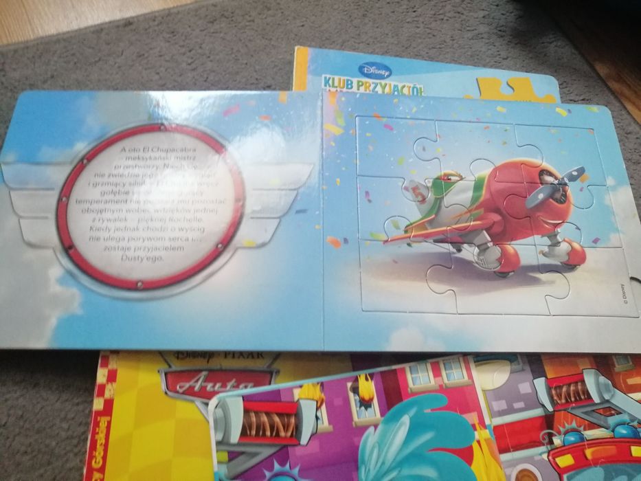Książeczki puzzlowe Disney i puzzle czuczu puzzle zwierzątka, auta