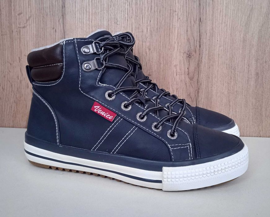 Утеплені дитячі хайтопи, непромокаємі кросівки, сині кеди демі зима 36